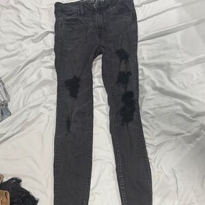 Distressed Black Women's Jeans